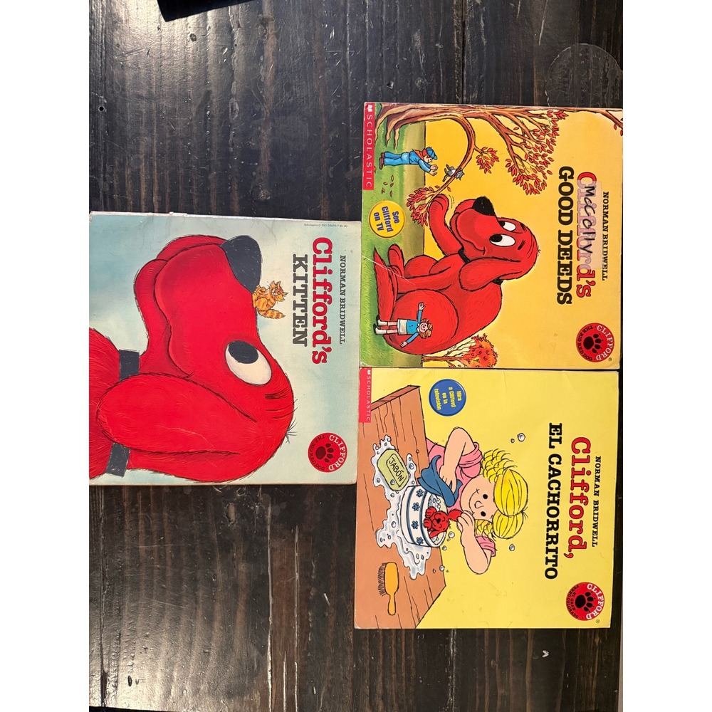 Clifford the Big Red Dog Book Lot 3 Norman Bridwell Scholastic Spanish English